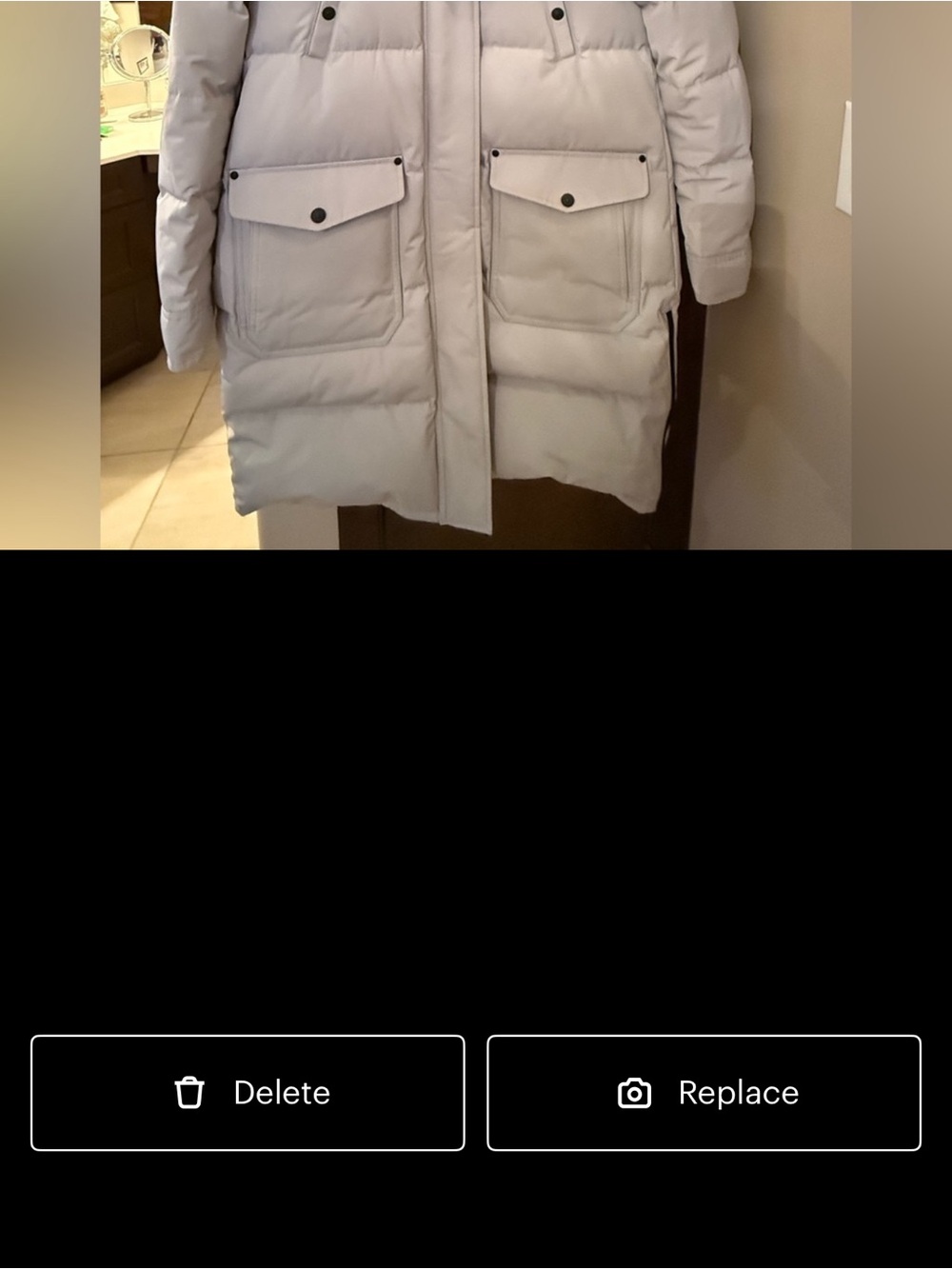 Moose Knuckles Light Gray Long Puffer Coat